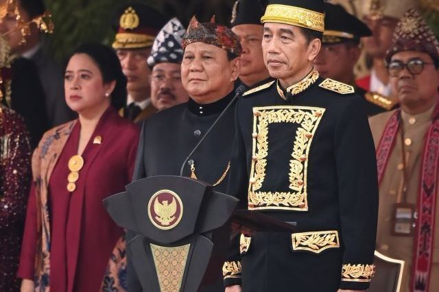 Presiden Jokowi, Prabowo, Puan <b>(ANTARA)</b>