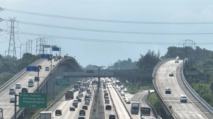 Jasa Marga melaporkan volume lalu lintas yang kembali ke wilayah Jabotabek pada periode H-10 hingga H+2 libur Idulfitri 1447 H/2026 atau 11-23 Maret 2026 mencapai 1.702.500 kendaraan, Jakarta, Selasa (24/3/2026). ANTARA/HO-Jasa Marga