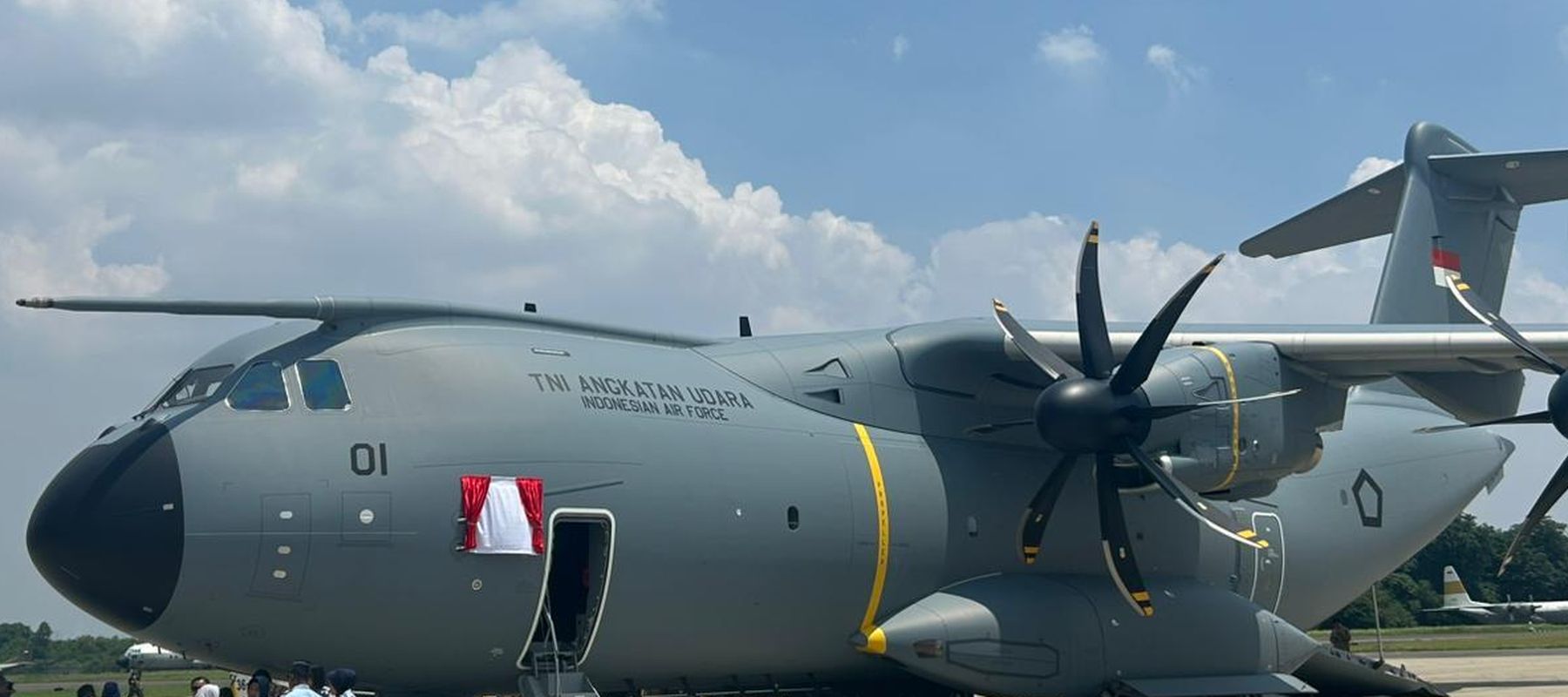 Pesawat Airbus A400 M milik TNI Angkatan Udara tiba di Halim