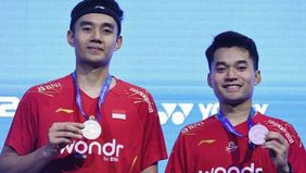 Langkah Leo/Bagas untuk mengangkat trofi kandas setelah kalah dari pasangan Korea Selatan Kim Won-ho/Seo Seung-jae pada laga final di Utilita Arena Birmingham, Senin dini hari WIB.