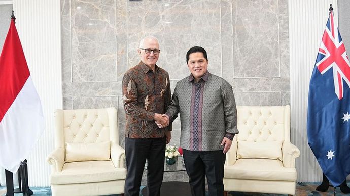 Menteri Badan Usaha Milik Negara (BUMN) Erick Thohir bertemu dengan Mantan Perdana Menteri Australia Malcolm Turnbull. 