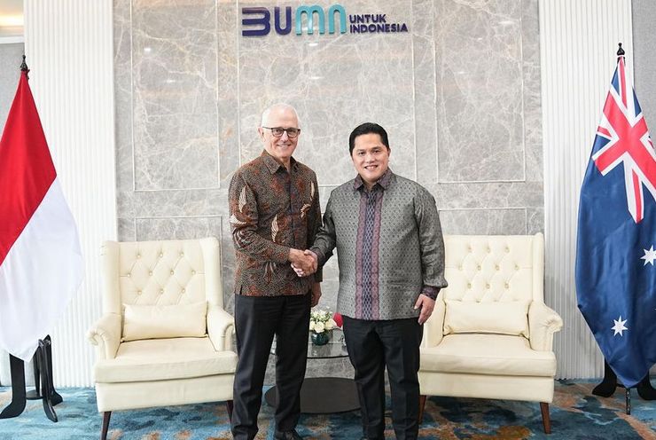 Menteri Badan Usaha Milik Negara (BUMN) Erick Thohir bertemu dengan Mantan Perdana Menteri Australia Malcolm Turnbull. 