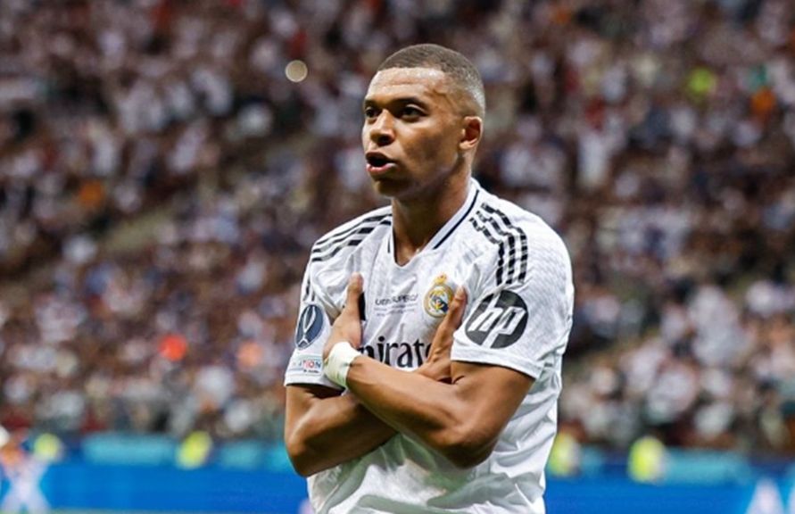 Kylian Mbappe cetak gol saat Real Madrid tekuk Atlanta di Piala Super Eropa 2024 <b>(Instagram Real Madrid)</b>