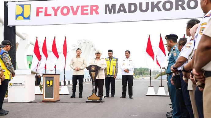 AHY Dampingi Prabowo Resmikan Flyover Madukoro <b>(kemenkoinfra)</b>